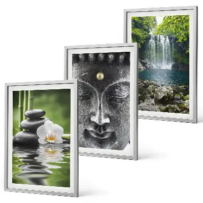 Harmoniesteine Wasser Buddha 3er-Set Bilder mit Rahmen