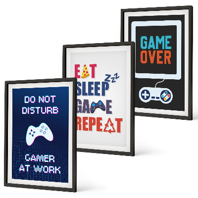 Gerahmtes bilderset Untertitel für die Spieleunterhaltung