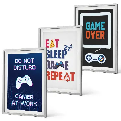 Gerahmtes Bilderset für die Spieleunterhaltung
