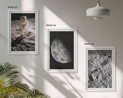 Gerahmtes bilderset Astronautenfoto vom Mond