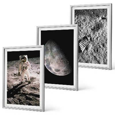 Gerahmtes bilderset Astronautenfoto vom Mond