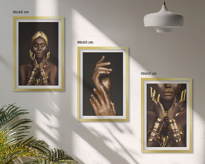 Bilder-3er-set mit rahmen Porträts afrikanischer Frauen