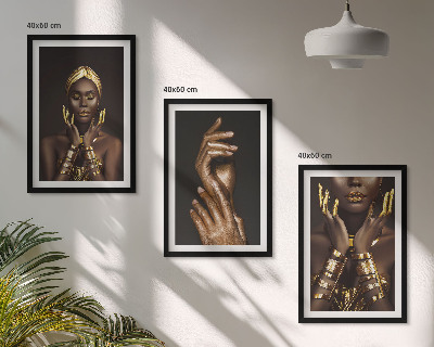 Bilder-3er-set mit rahmen Porträts afrikanischer Frauen