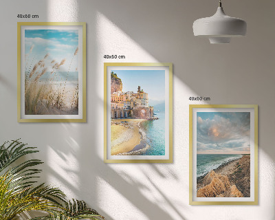 Bilder-3er-set mit rahmen Landschaften Strand Klippen Stadt