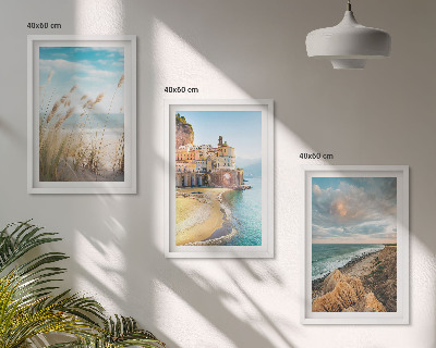 Bilder-3er-set mit rahmen Landschaften Strand Klippen Stadt