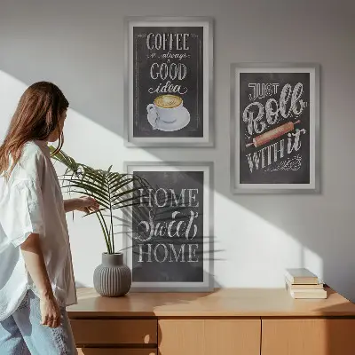Gerahmtes Bilderset Kaffeeroller mit heimeliger Wärme
