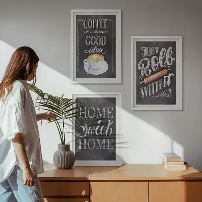 Gerahmtes Bilderset Kaffeeroller mit heimeliger Wärme