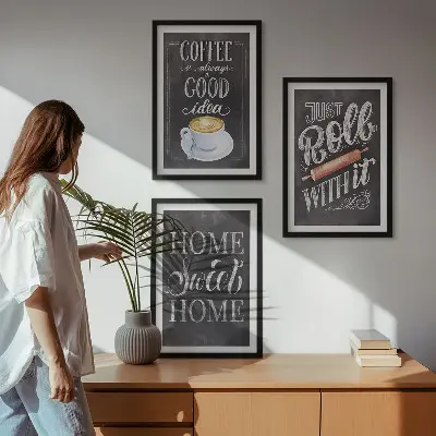 Gerahmtes Bilderset Kaffeeroller mit heimeliger Wärme