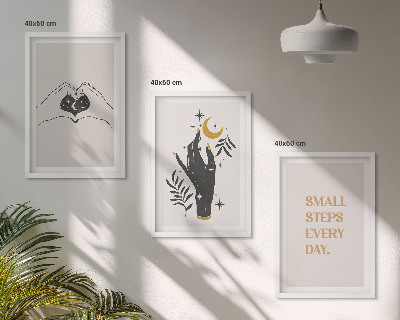 Bilder-3er-set mit rahmen Minimalistische Boho-Illustrationen