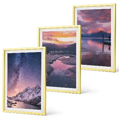 Bilderset mit Rahmen Berge, Wasser und Landschaften 3er-Set