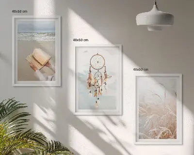 Gerahmtes Bilderset mit friedlichen sommerlichen Boho-Landschaften