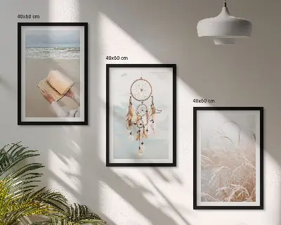 Gerahmtes Bilderset mit friedlichen sommerlichen Boho-Landschaften