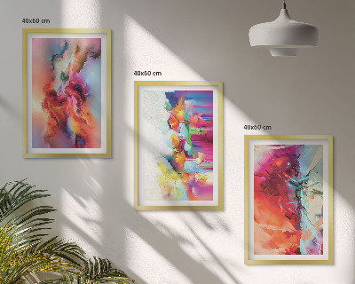 Bilder-3er-set mit rahmen Farbenfrohe Abstraktionen der Form
