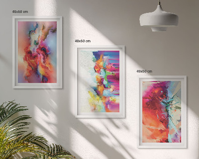 Bilder-3er-set mit rahmen Farbenfrohe Abstraktionen der Form