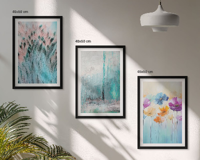 Bilder-3er-set mit rahmen Hintergrundmuster mit Pastellblumen