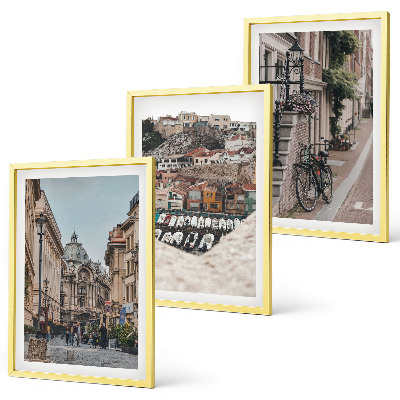 Gerahmtes bilderset Die charmanten Straßen des Hafens der Stadt