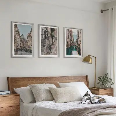 Venedigs Wasserstraßen Bilder-3er-Set mit Rahmen