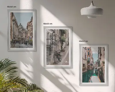 Venedigs Wasserstraßen Bilder-3er-Set mit Rahmen