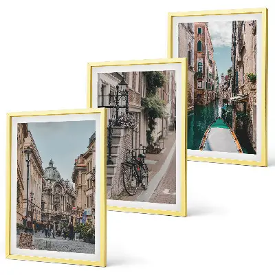 Venedigs Wasserstraßen Bilder-3er-Set mit Rahmen