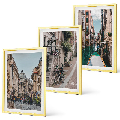 Bilder-3er-set mit rahmen Venedigs Wasserstraßen