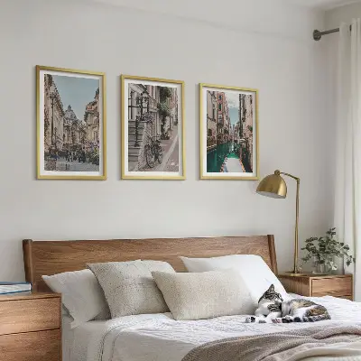 Venedigs Wasserstraßen Bilder-3er-Set mit Rahmen