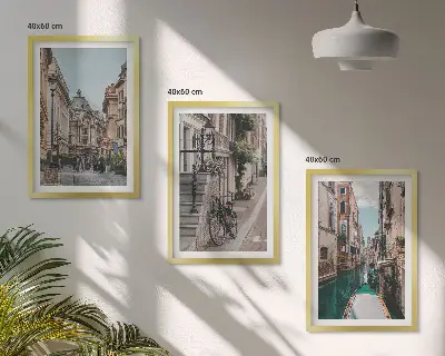 Venedigs Wasserstraßen Bilder-3er-Set mit Rahmen