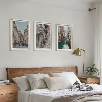 Venedigs Wasserstraßen Bilder-3er-Set mit Rahmen