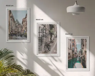 Venedigs Wasserstraßen Bilder-3er-Set mit Rahmen