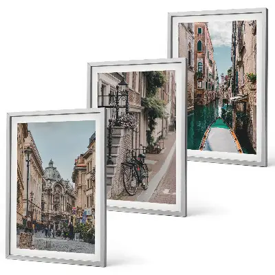 Venedigs Wasserstraßen Bilder-3er-Set mit Rahmen