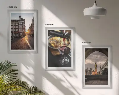 Gerahmtes Bilderset mit Motiven von Essen in London
