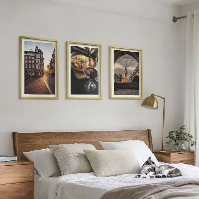 Gerahmtes Bilderset mit Motiven von Essen in London