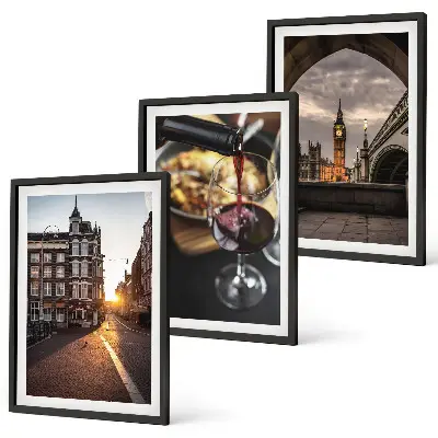 Gerahmtes Bilderset mit Motiven von Essen in London