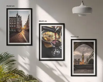Gerahmtes Bilderset mit Motiven von Essen in London