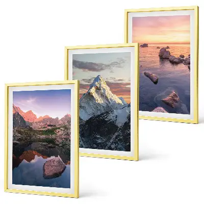 Berglandschaften Bilder-3er-Set mit Rahmen
