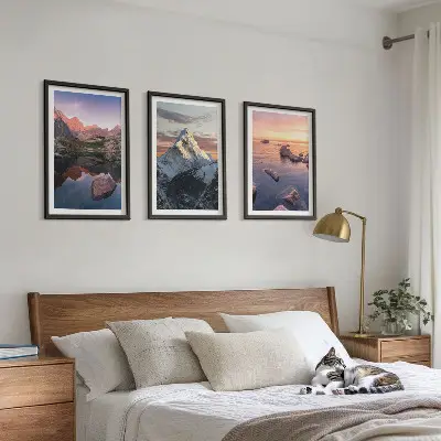 Berglandschaften Bilder-3er-Set mit Rahmen