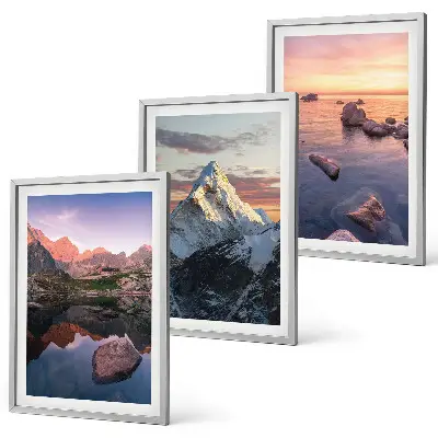 Berglandschaften Bilder-3er-Set mit Rahmen