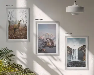 Wilde Berglandschaften 3er-Set Bilder mit Rahmen