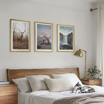 Wilde Berglandschaften 3er-Set Bilder mit Rahmen