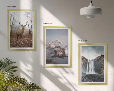 Wilde Berglandschaften 3er-Set Bilder mit Rahmen