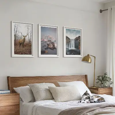 Wilde Berglandschaften 3er-Set Bilder mit Rahmen