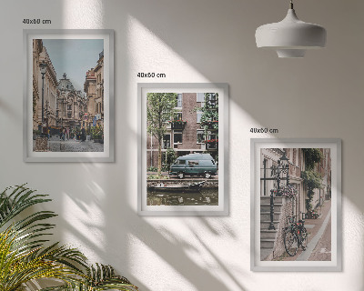 Bilder-3er-set mit rahmen Stadtansichten von Gebäuden