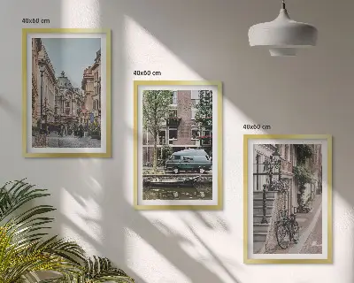 Stadtansichten von Gebäuden 3er-Set Bilder mit Rahmen