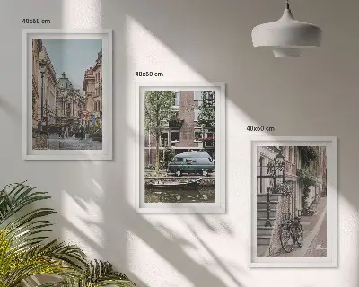 Stadtansichten von Gebäuden 3er-Set Bilder mit Rahmen