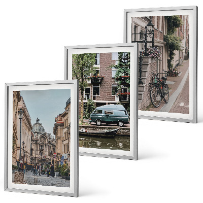 Bilder-3er-set mit rahmen Stadtansichten von Gebäuden