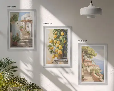 Lemon Streets Meerblick gerahmtes Bilderset