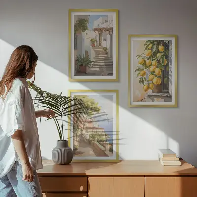 Lemon Streets Meerblick gerahmtes Bilderset