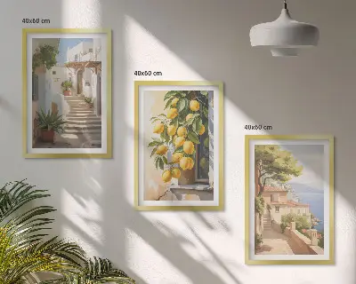 Lemon Streets Meerblick gerahmtes Bilderset