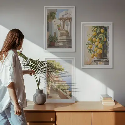 Lemon Streets Meerblick gerahmtes Bilderset