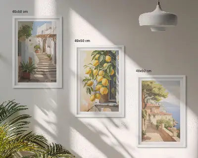 Lemon Streets Meerblick gerahmtes Bilderset