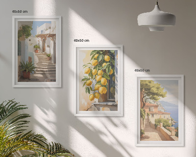 Gerahmtes bilderset Lemon Streets Meerblick